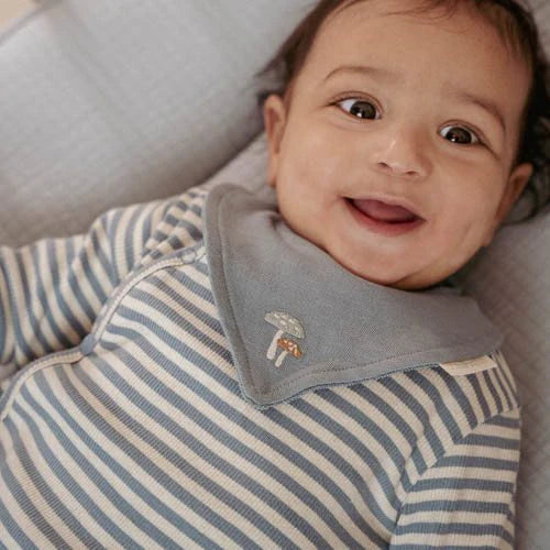 Little Dutch - Bodysuit, One-Piece Suit, Stone Blue Stripe - Forest Friends - Swanky Boutique Malta