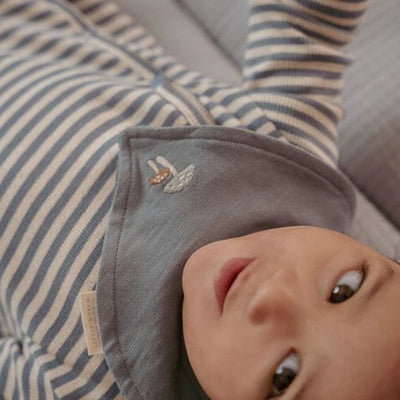 Little Dutch - Bodysuit, One-Piece Suit, Stone Blue Stripe - Forest Friends - Swanky Boutique Malta