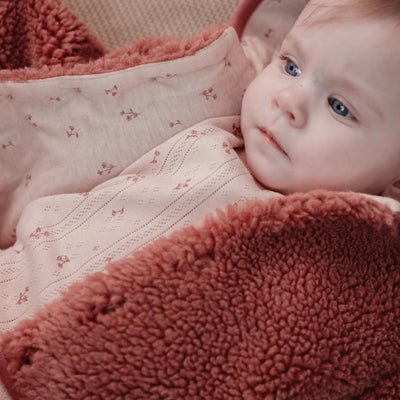 Little Dutch - Cardigan Teddy Ears, Teddy Fabric - Pink Blush - Swanky Boutique Malta 