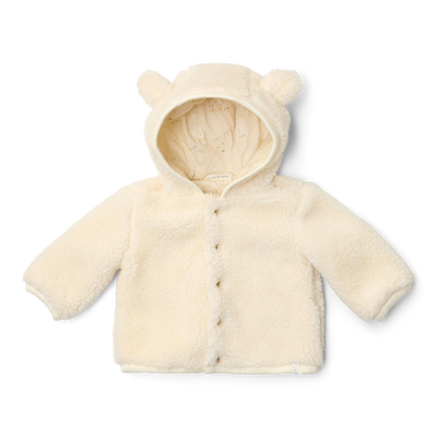 Little Dutch - Cardigan Teddy Ears, Teddy Fabric Off White - Newborn Naturals - Swanky Boutique Malta
