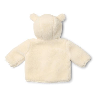 Little Dutch - Cardigan Teddy Ears, Teddy Fabric Off White - Newborn Naturals - Swanky Boutique Malta