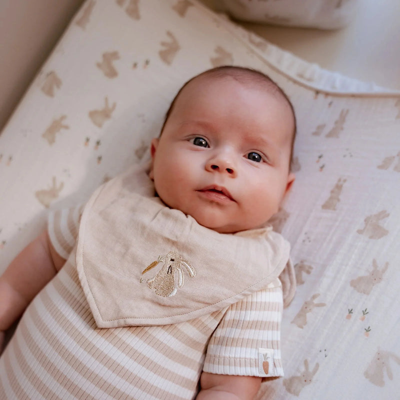 Little Dutch - Changing pad cover - White - Newborn Naturals - Baby Bunny - Swanky Boutique Malta 