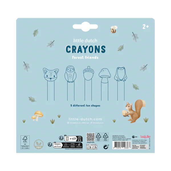 Little Dutch - Crayons - Forest Friends (5 Pack) - Swanky Boutique Malta 