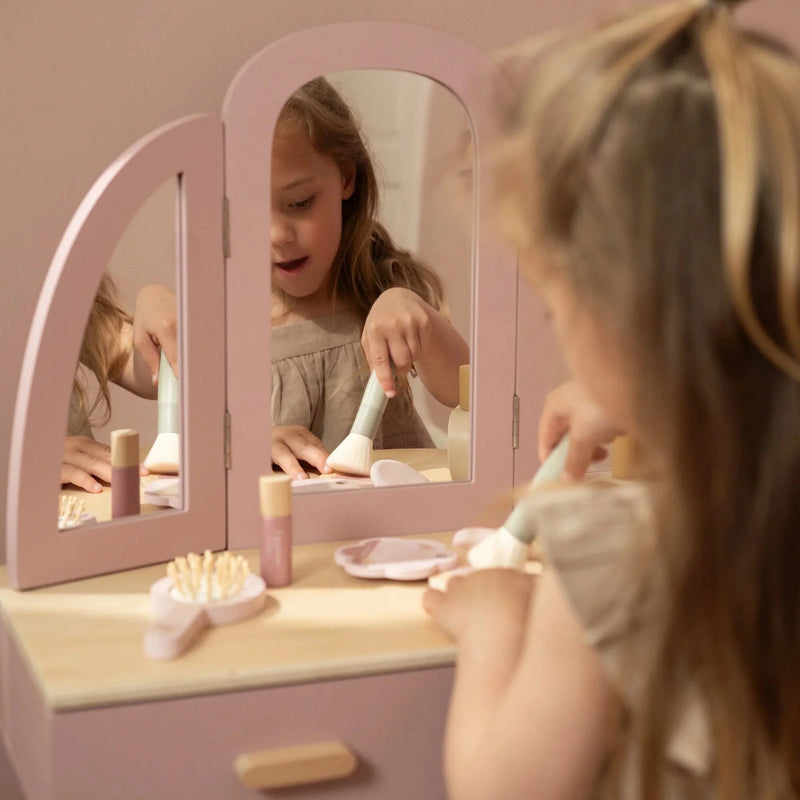 Little Dutch - Dressing Table with Stool & Accessories  – Pink - Swanky Boutique Malta