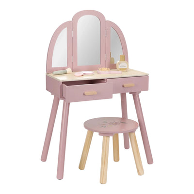 Little Dutch - Dressing Table with Stool & Accessories  – Pink - Swanky Boutique Malta