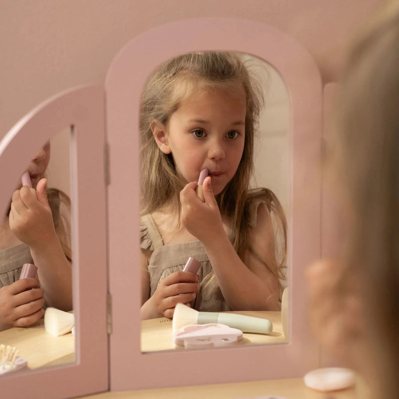 Little Dutch - Dressing Table with Stool & Accessories  – Pink - Swanky Boutique Malta