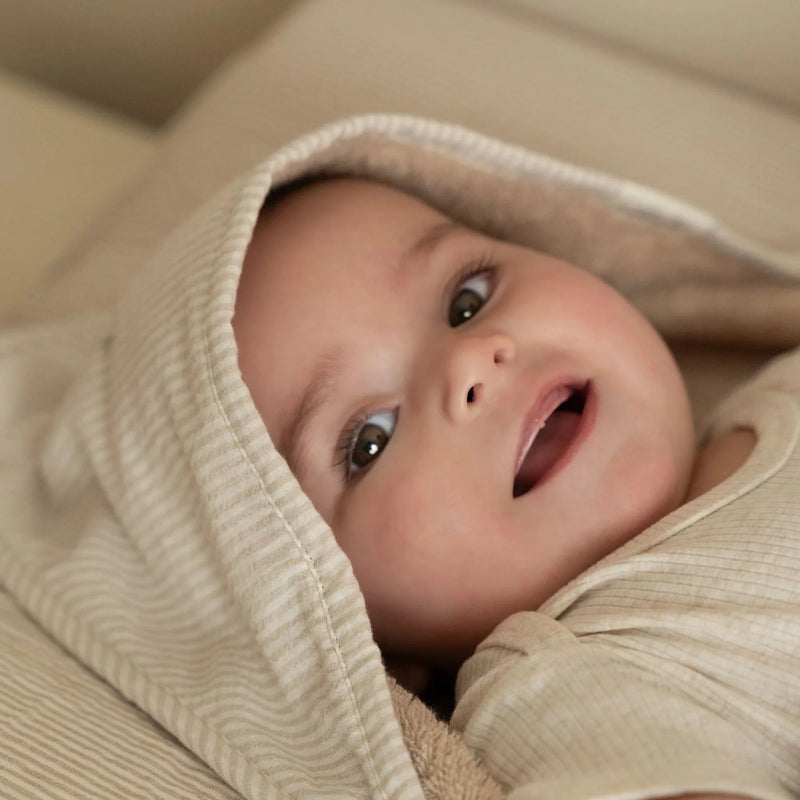 Little Dutch - Hooded Towel - Beige - 75 x 75 - Newborn Naturals - Baby Bunny - Swanky Boutique Malta 