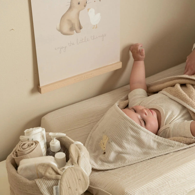 Little Dutch - Hooded Towel - Beige - 75 x 75 - Newborn Naturals - Baby Bunny - Swanky Boutique Malta 