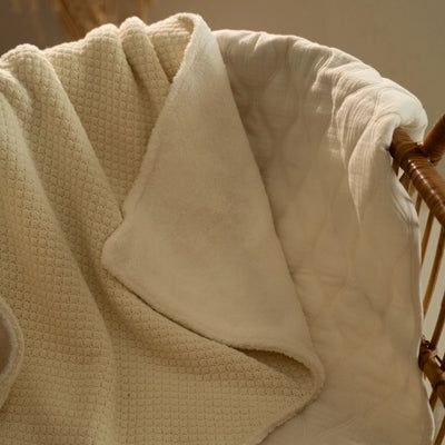 Little Dutch - Knitted Blanket - Pure Soft White - Swanky Boutique Malta 