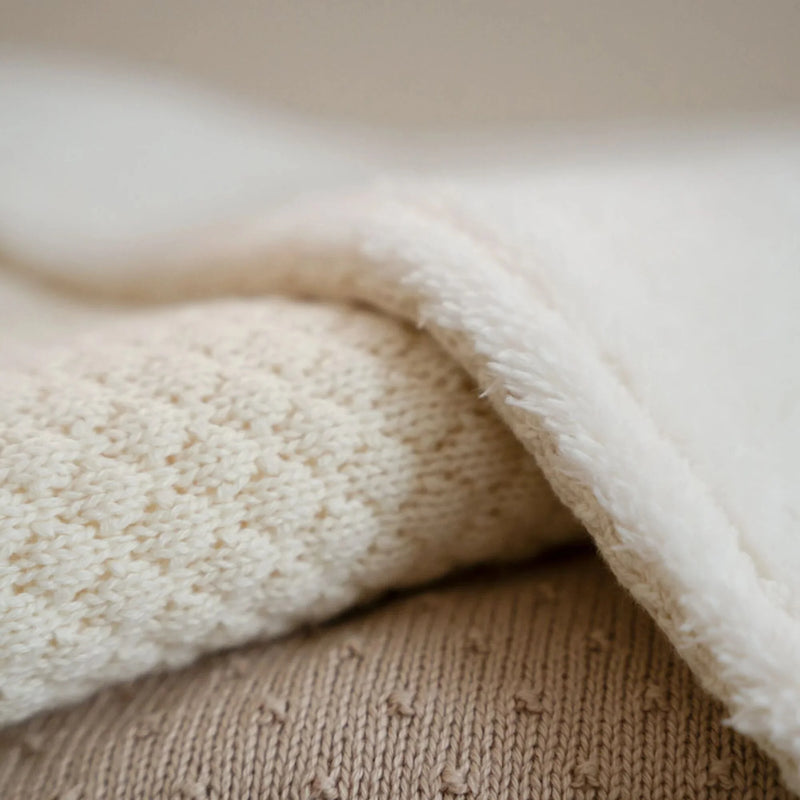 Little Dutch - Knitted Blanket - Pure Soft White - Swanky Boutique Malta 