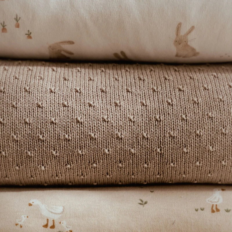 Little Dutch - Knitted Fleece Blanket - Pure Soft Beige - Swanky Boutique Malta 
