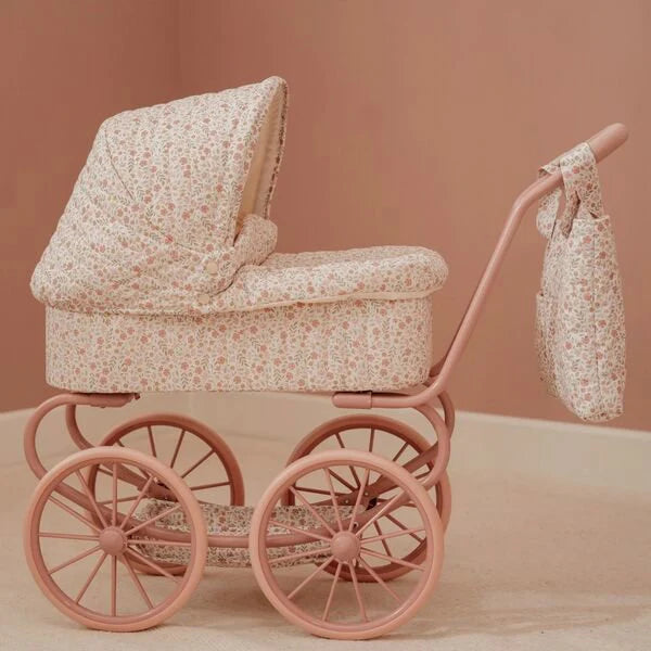 Little Dutch - Metal Doll Pram - Soft Flowers - Swanky Boutique Malta