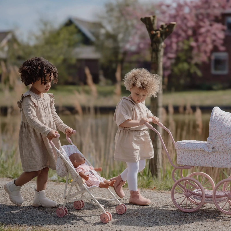 Little Dutch - Metal Doll Stroller - Soft Flowers (New Version) - Swanky Boutique Malta