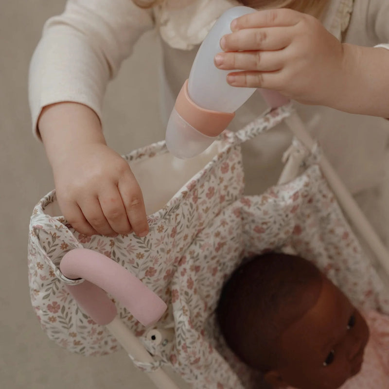 Little Dutch - Metal Doll Stroller - Soft Flowers (New Version) - Swanky Boutique Malta
