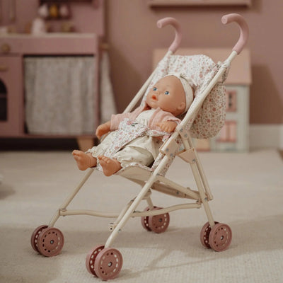 Little Dutch - Metal Doll Stroller - Soft Flowers (New Version) - Swanky Boutique Malta
