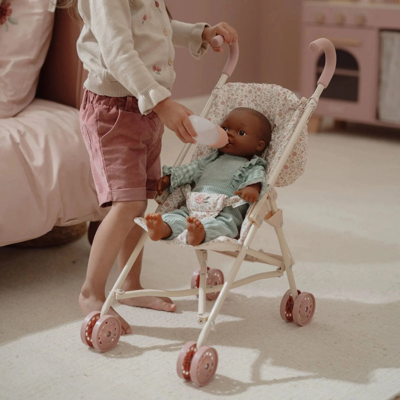 Little Dutch - Metal Doll Stroller - Soft Flowers (New Version) - Swanky Boutique Malta