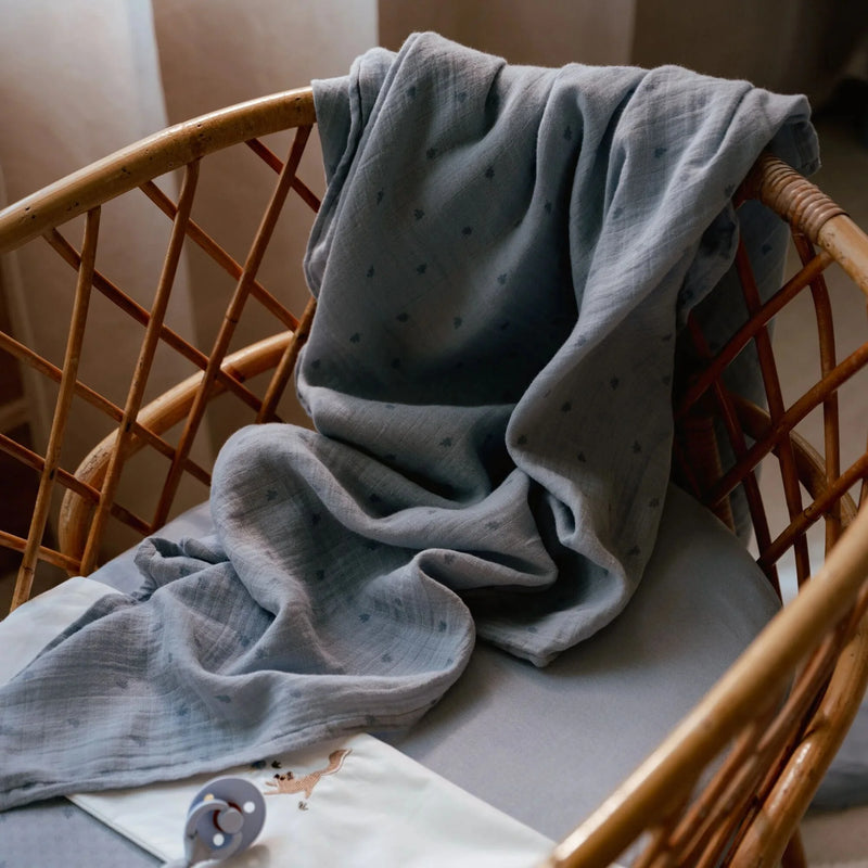 Little Dutch - Muslin Swaddles Blue (2 Pack 70x 70) - Swanky Boutique Malta 