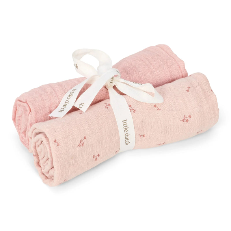 Little Dutch - Muslin Swaddles Pink (2 Pack 70x 70) - Swanky Boutique Malta 