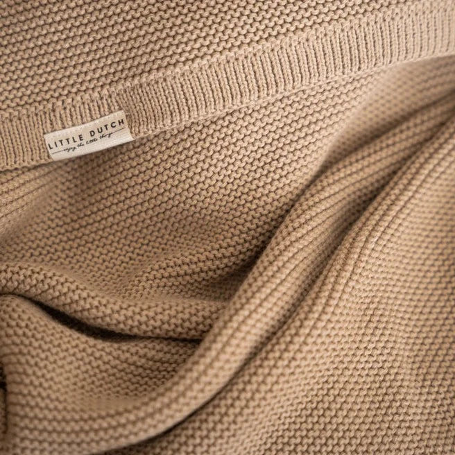 Little Dutch - Knitted bassinet blanket Beige - Swanky Boutique