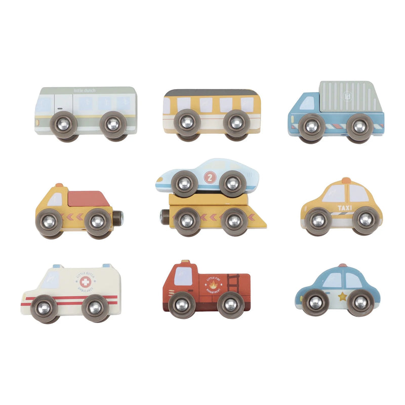 Little Dutch - Railway Train Extension (Little Dutch) - Vehicles Set of 9 (New Version) - Swanky Boutique Malta 