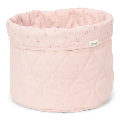 Little Dutch - Storage Basket, Quilted -Pure Blossom Pink (Reversible) - Swanky Boutique Malta 