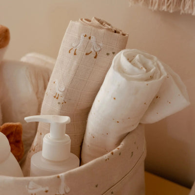 Little Dutch - Swaddle - Beige - Newborn Naturals - Little Goose (70cmx70cm) - Swanky Boutique Malta 