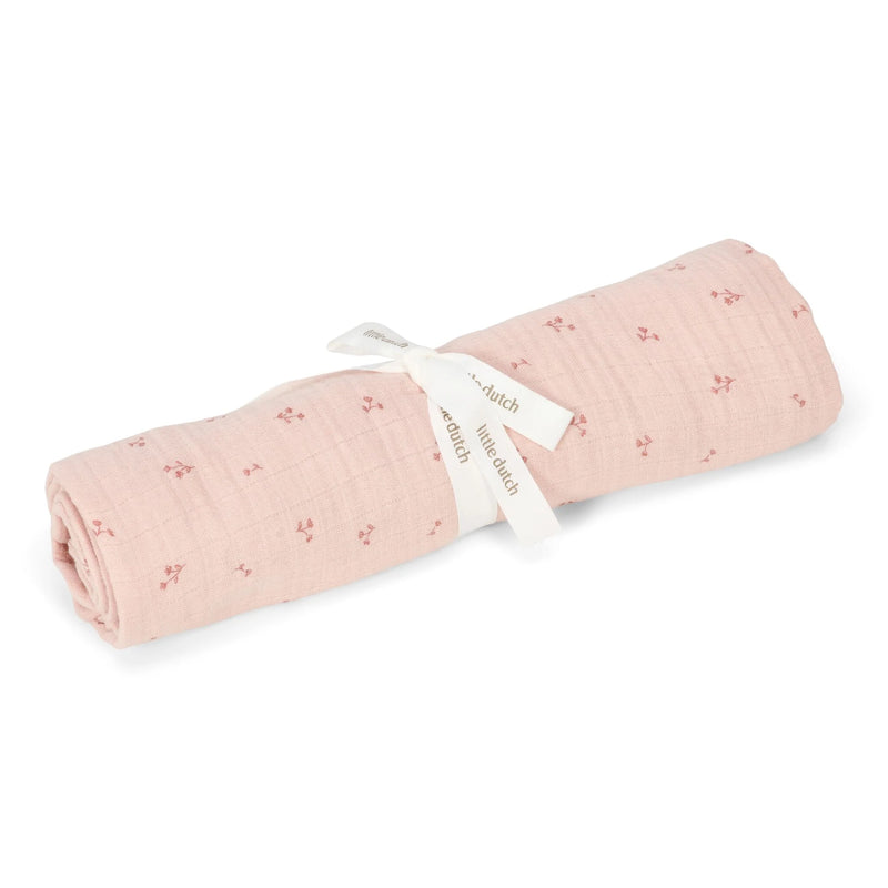 Little Dutch - Swaddle Muslin Pure Blossom Pink (120x120cm) - Swanky Boutique Malta 