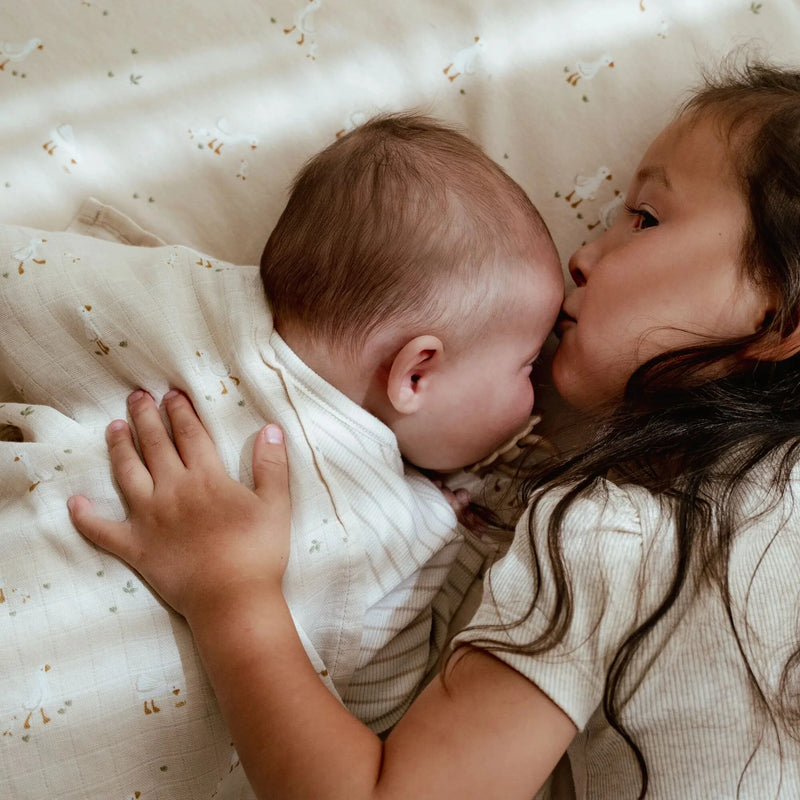 Little Dutch - Swaddle,  Newborn Naturals - Little Goose Muslin 120x120cm - Beige - Swanky Boutique Malta 