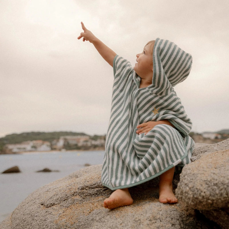 Little Dutch  Beach Poncho - Seashells and Stripes - Swanky Boutique Malta