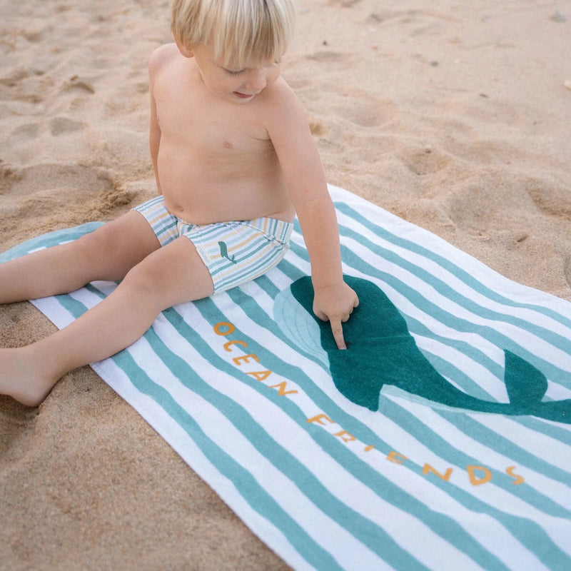 Little Dutch Beach Towel - Seashells & Stripes - Swanky Boutique Malta