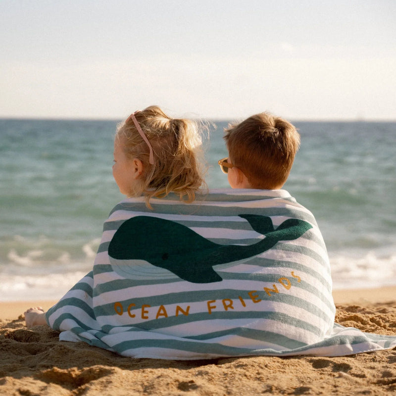 Little Dutch Beach Towel - Seashells & Stripes - Swanky Boutique Malta