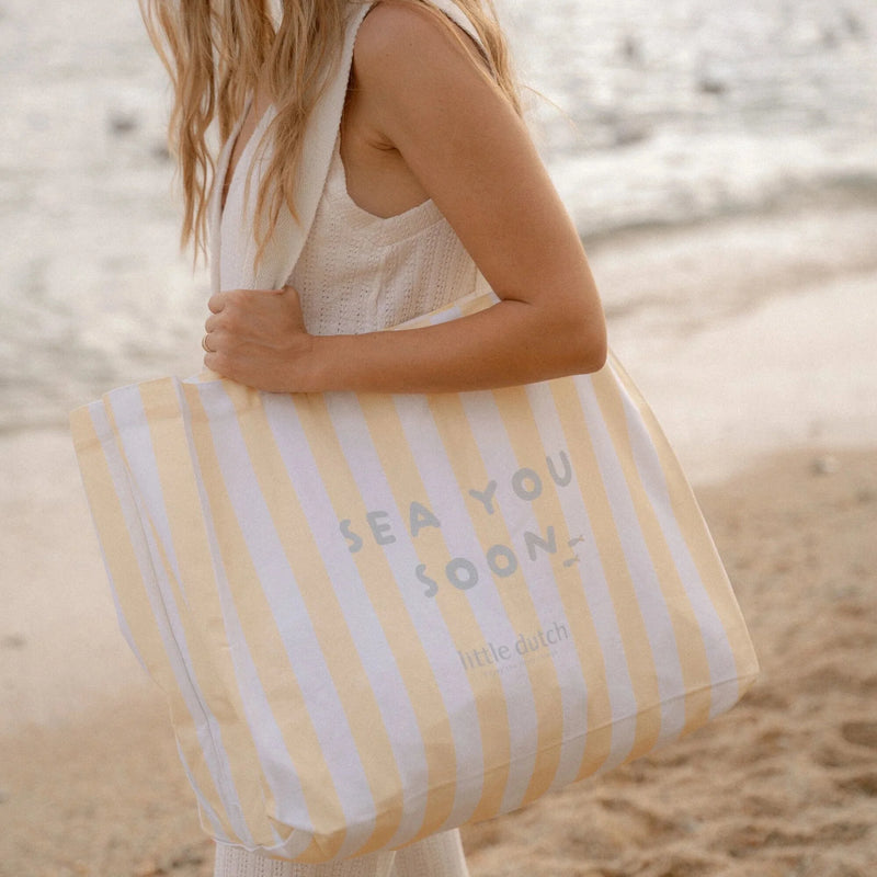 Beach Bag - Sunny Yellow Stripe