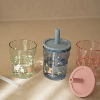 Little Dutch Children's glass 250 ml With Straw Forest Friends - Swanky Boutique Malta