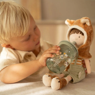Little Dutch Children's glass 250 ml With Straw Little Farm - Swanky Boutique Malta