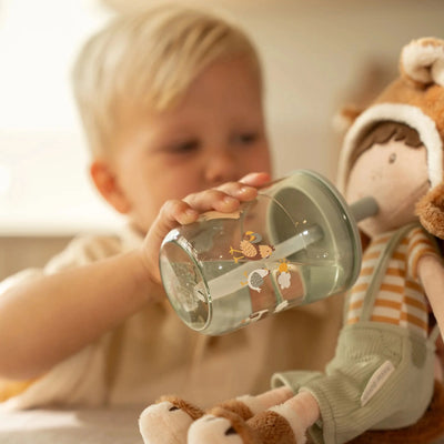 Little Dutch Children's glass 250 ml With Straw Little Farm - Swanky Boutique Malta
