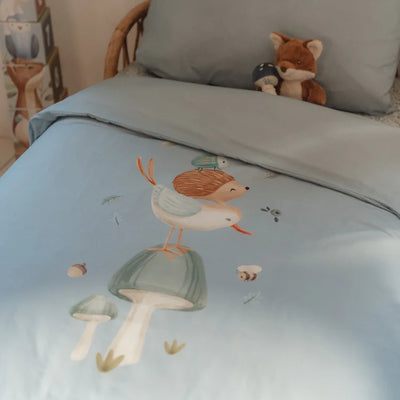 Little Dutch Duvet Cover Denim Blue Forest Friends Reversible - Swanky Boutique