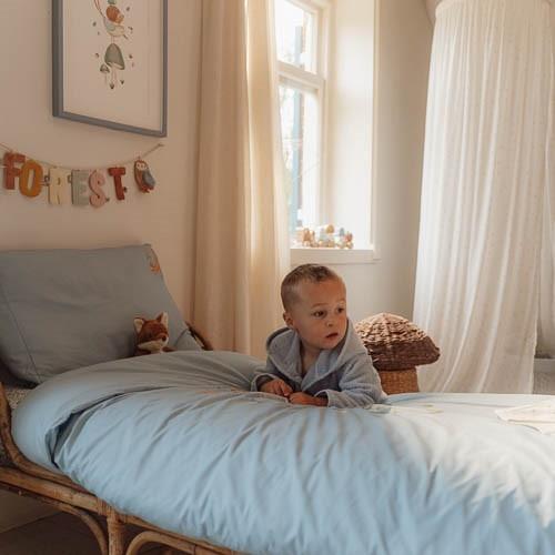 Little Dutch Duvet Cover Denim Blue Forest Friends Reversible - Swanky Boutique