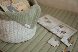 Little Dutch Quilted Storage Basket Blueberry Leaves - Swanky Boutique