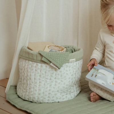 Little Dutch Quilted Storage Basket Blueberry Leaves - Swanky Boutique