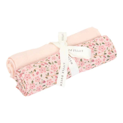Little Dutch Swaddles muslin 70 x 70 cm Fairy Floral & Blossom Pink - Swanky Boutique