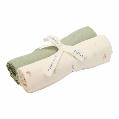 Little Dutch Swaddles muslin 70 x 70 cm Forest Treasures & Sage - Swanky Boutique 