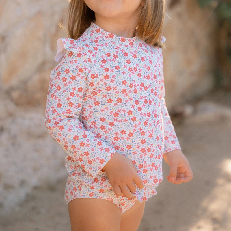 Little Dutch Swim T-Shirt Long Sleeves - Sunny Flowers - Swanky Boutique Malta