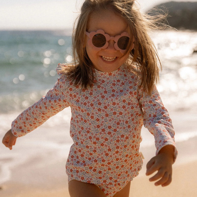 Little Dutch Swim T-Shirt Long Sleeves - Sunny Flowers - Swanky Boutique Malta