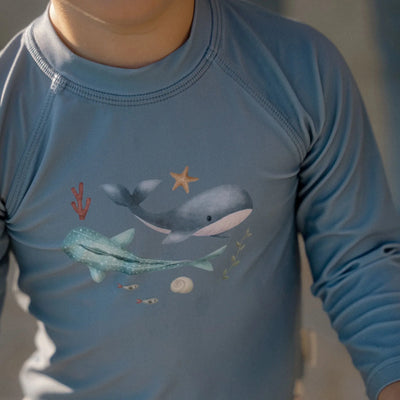 Little Dutch Swim shirt long sleeve - Blue - Sea Life Swanky Boutique Malta