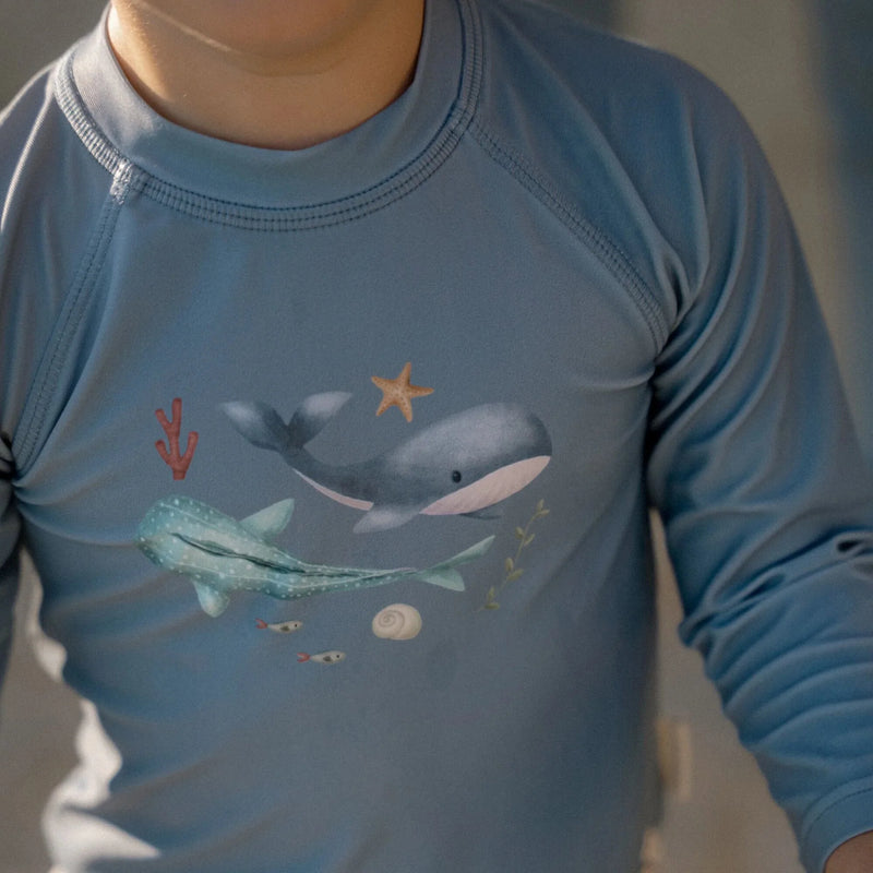 Little Dutch Swim shirt long sleeve - Blue - Sea Life Swanky Boutique Malta