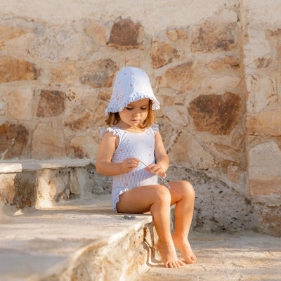Little Dutch Swimsuit - Blue - Sunny Flowers - Swanky Boutique Malta