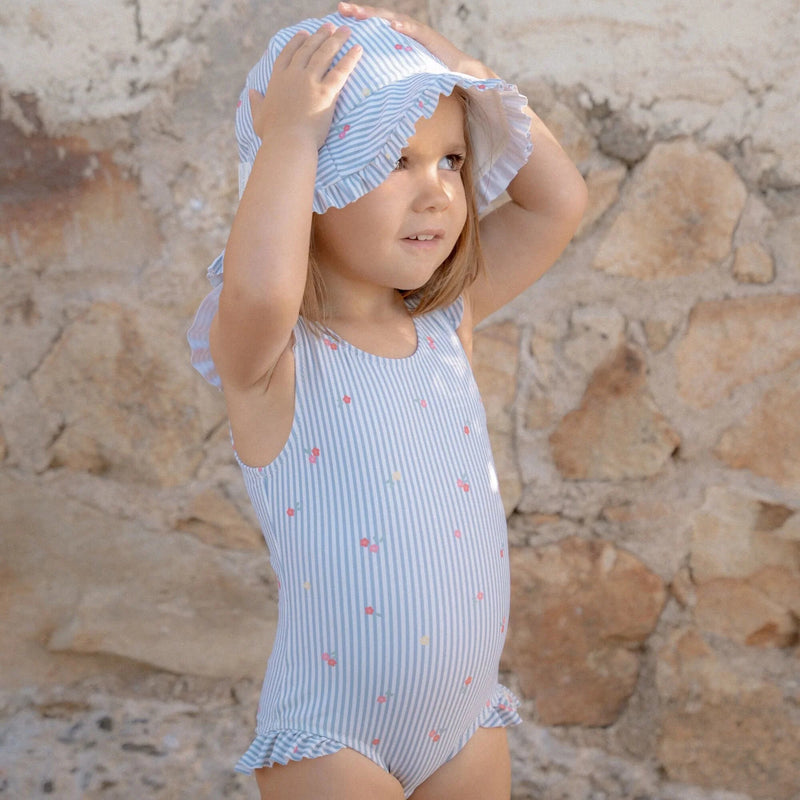 Little Dutch Swimsuit - Blue - Sunny Flowers - Swanky Boutique Malta