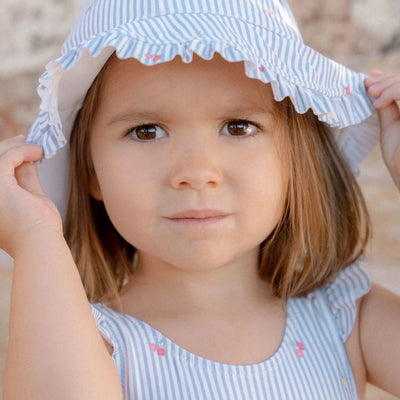 Little Dutch Swimsuit - Blue - Sunny Flowers - Swanky Boutique Malta