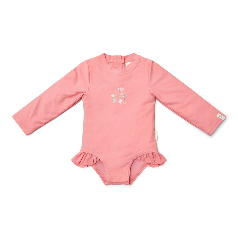 Little Dutch Swimsuit Long Sleeve - Pink - Sunny Flowers - Swanky Boutique Malta