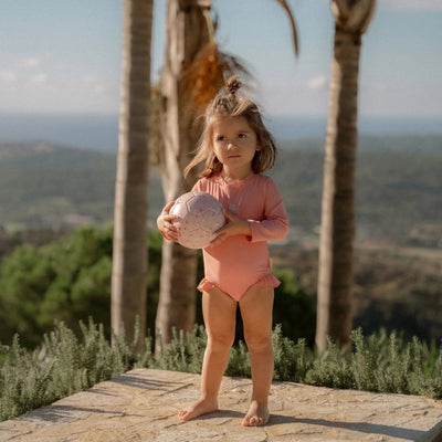 Little Dutch Swimsuit Long Sleeve - Pink - Sunny Flowers - Swanky Boutique Malta